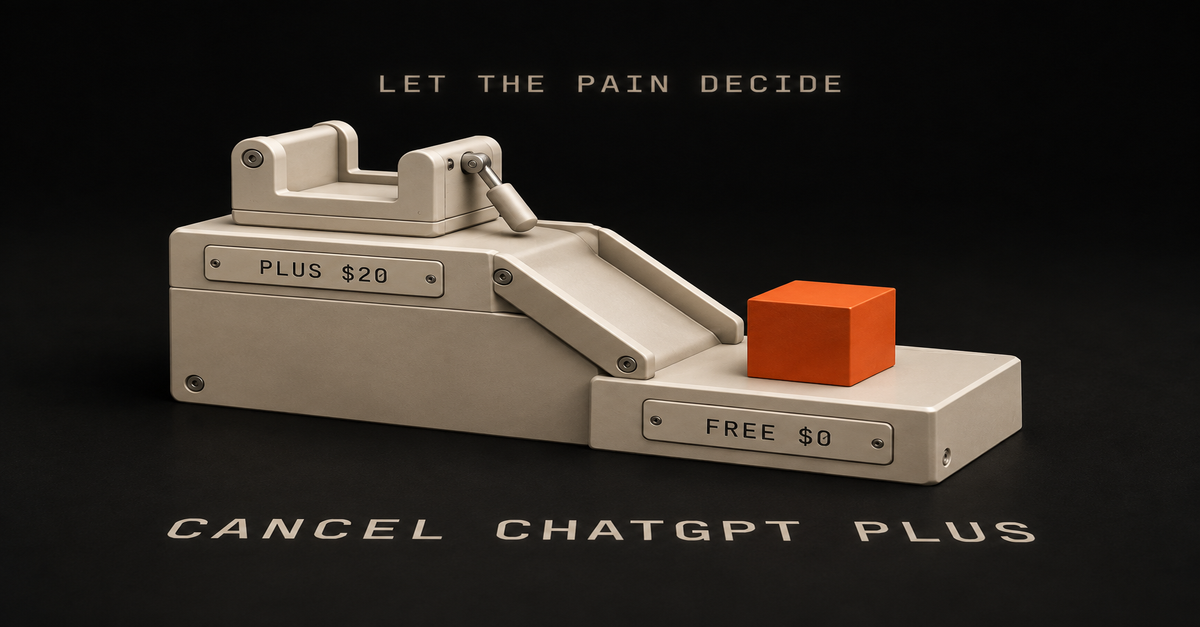 How to Cancel ChatGPT Plus in 2026: 4 Places the Button Lives, and Why I'd Drop to Free, Not Go