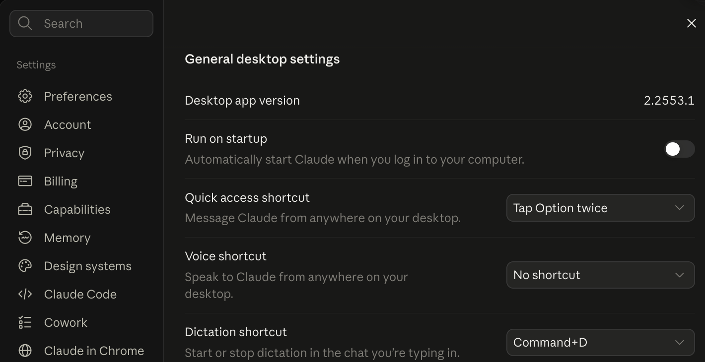 Claude desktop Settings on a Max 20x account, September 18, 2026, app version 2.2553.1, showing Claude Code and Cowork still listed as separate sections