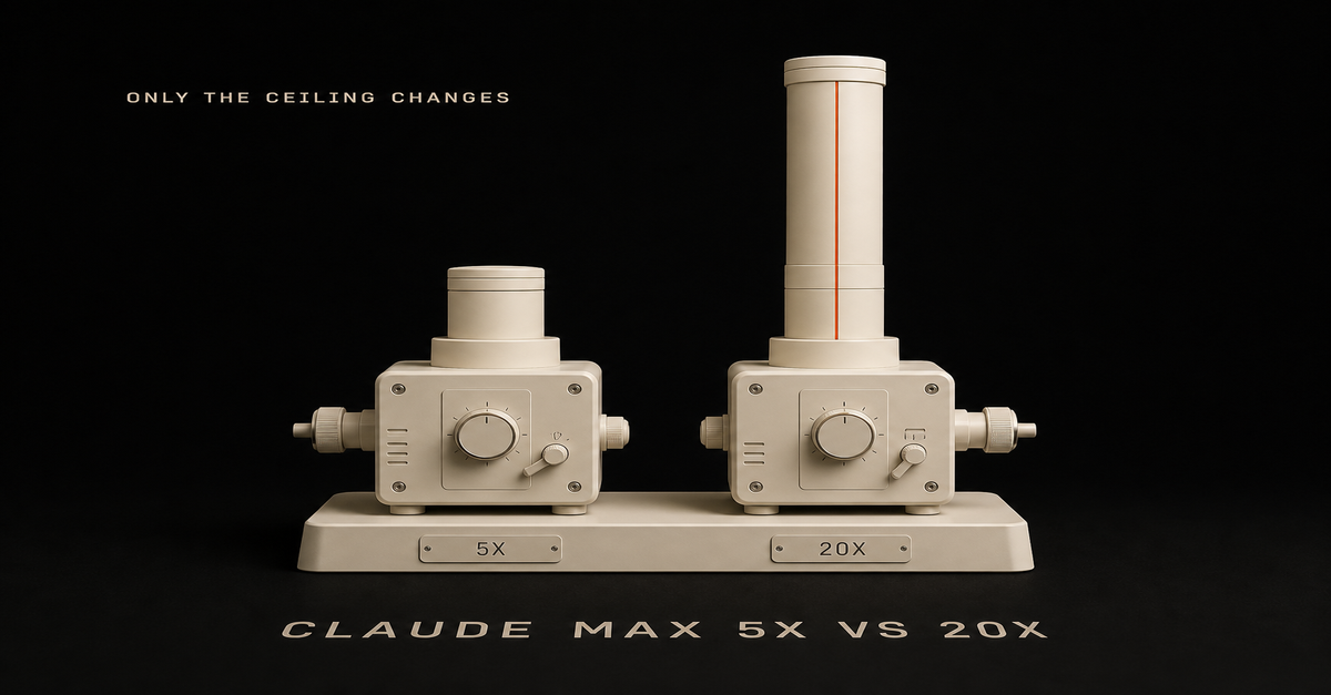 Claude Max 5x vs 20x (2026): The Only Difference Is Capacity