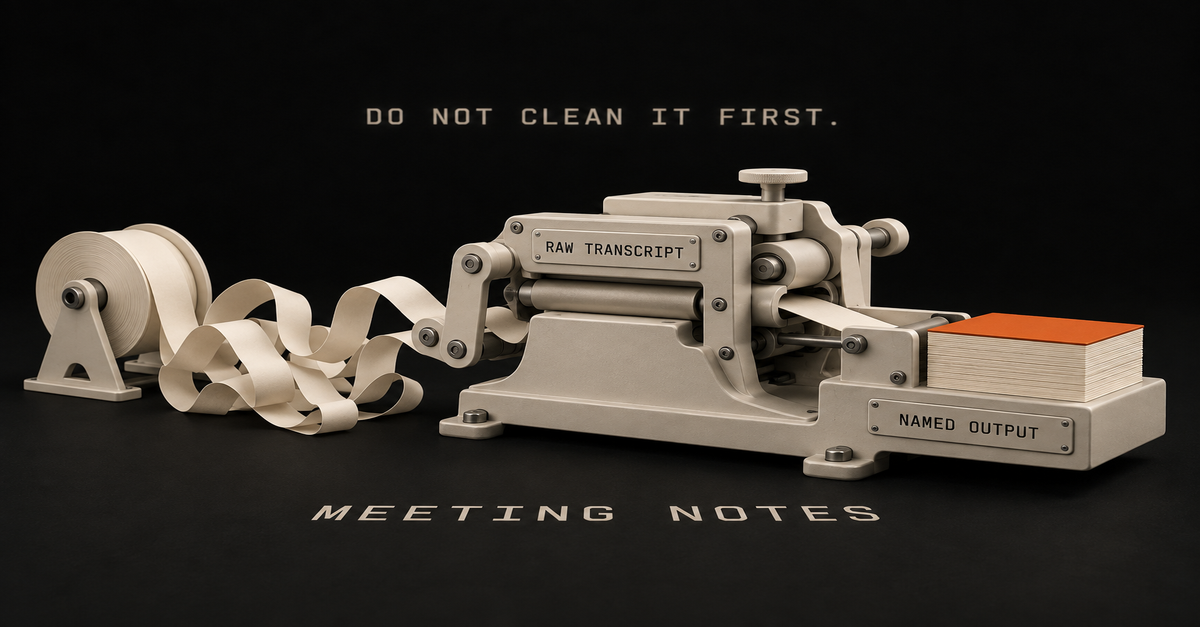 How to Use Claude for Meeting Notes: Name the Output, Do Not Clean the Transcript