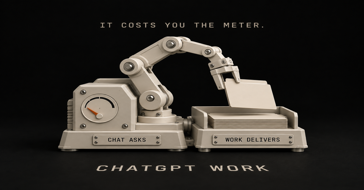 What Is ChatGPT Work Mode? Chat Asks, Work Delivers, and It Eats Your Usage